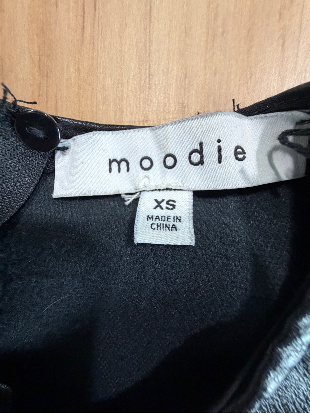 moodie Black Faux Leather Mini Dress B12 - Picture 12 of 12